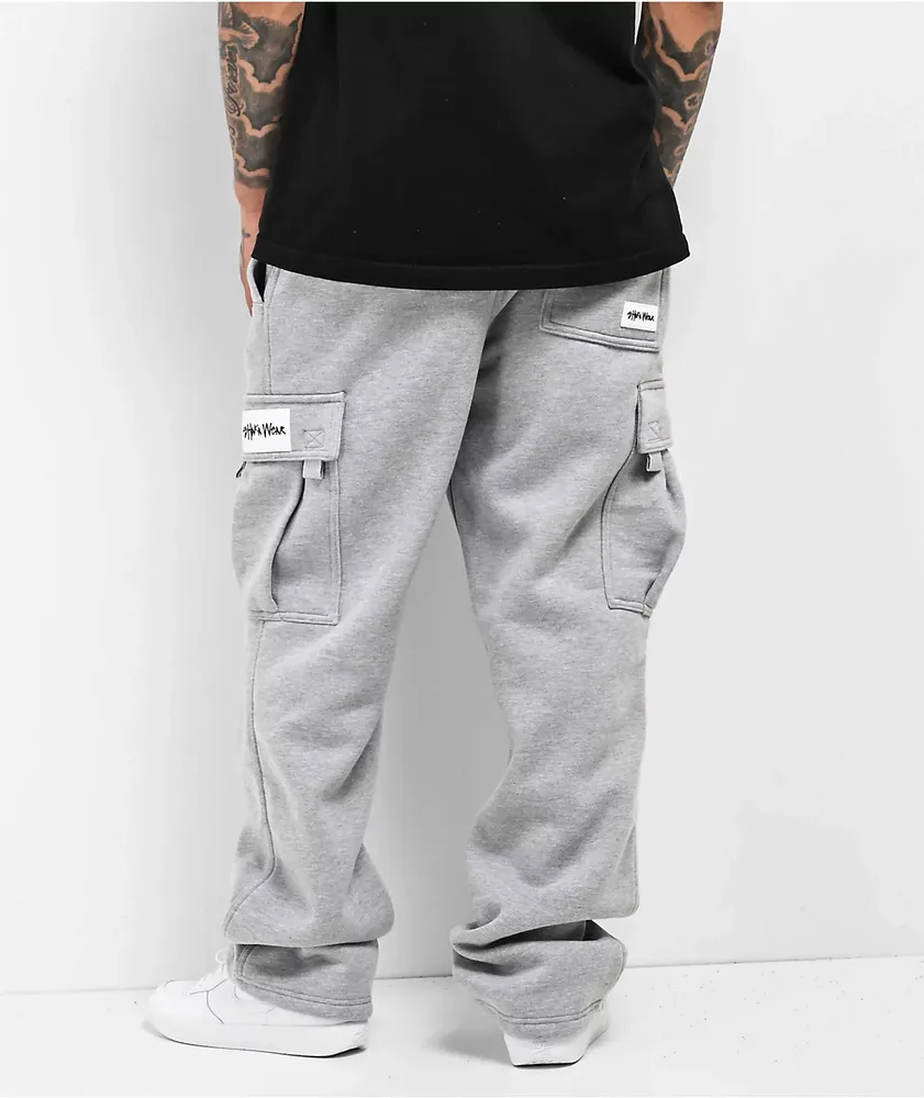 Shaka Wear Grey Fleece Cargo Sweatpants