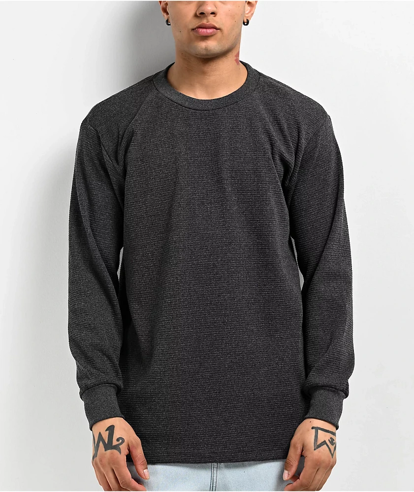 Shaka Wear Grey Heavyweight Thermal Long Sleeve T-Shirt