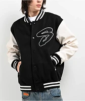 Shaka Wear Logo Black & White Letterman Jacket