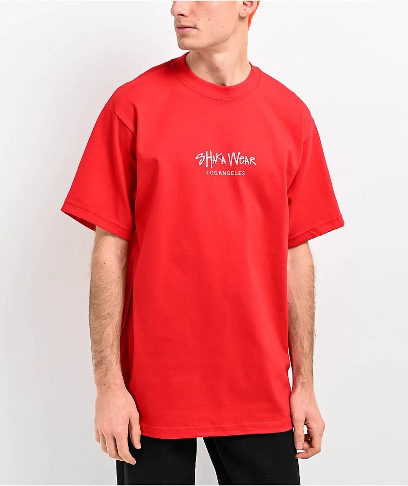 Shaka Wear Max Heavy 3M Logo Red T-Shirt