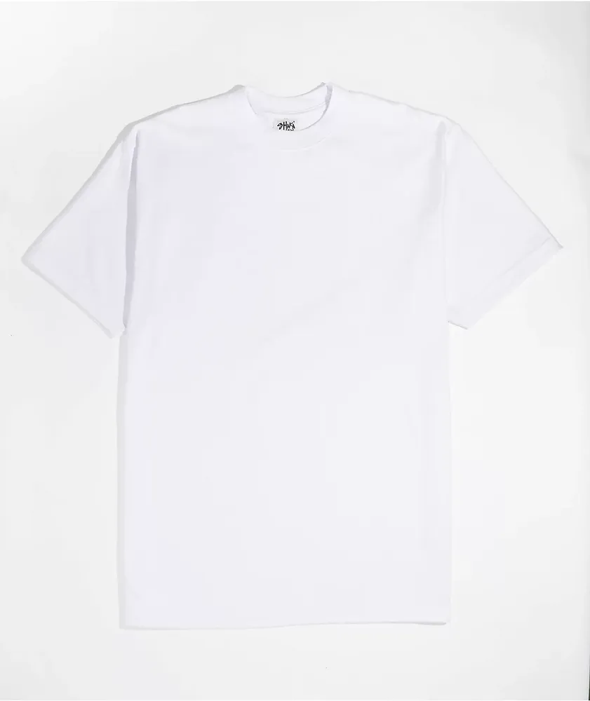 6 Pack Shaka Wear Mens Max Heavyweight T-shirt White Basic Plain