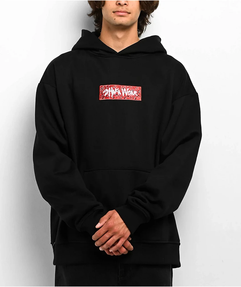 Shaka Wear Paisley Black & Red Hoodie