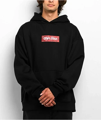 Shaka Wear Paisley Black & Red Hoodie