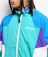 Shaka Wear Retro Turquoise Zip Track Jacket