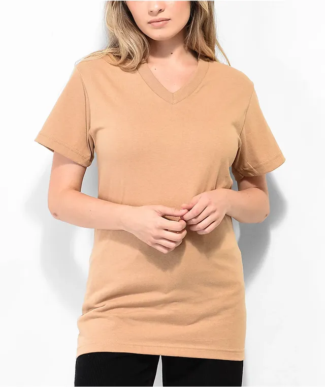 Shaka Wear V Neck Khaki T-Shirt