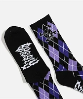 Sheisty Argyle Black Crew Socks