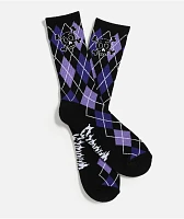 Sheisty Argyle Black Crew Socks