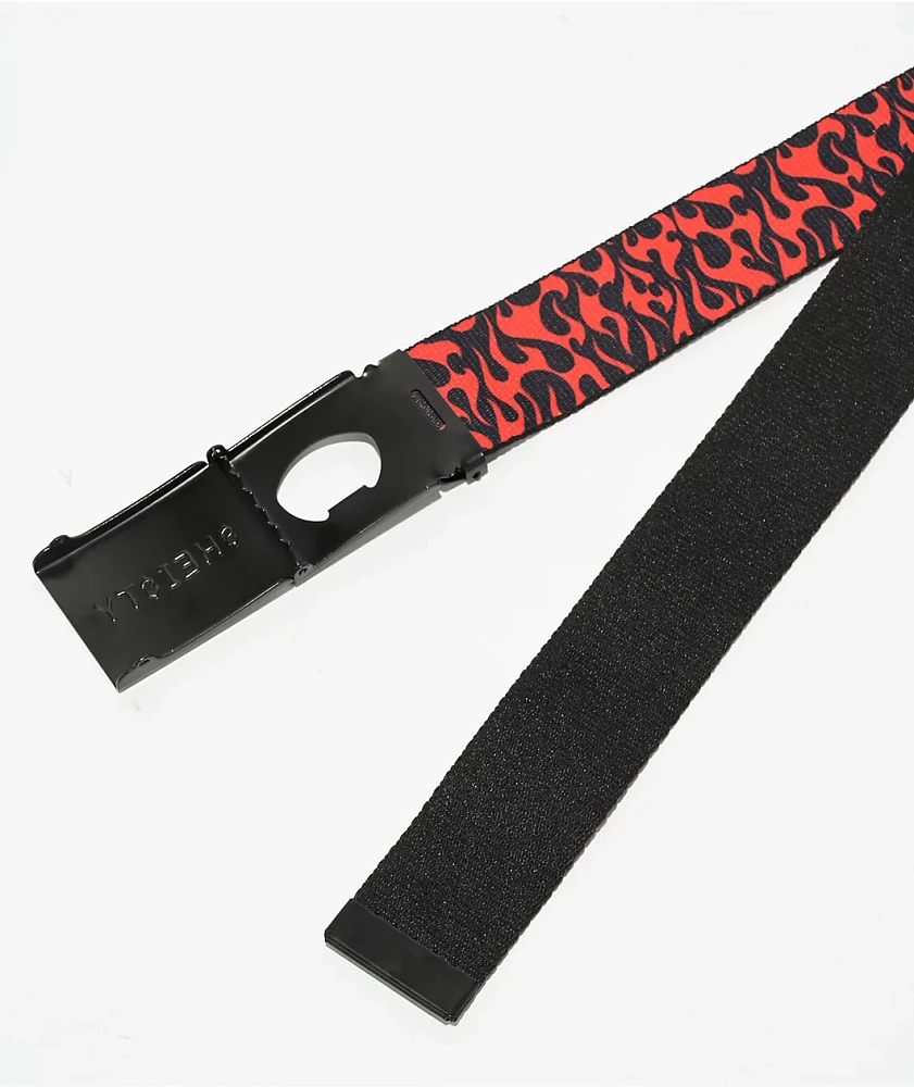 Sheisty Fireball Black & Red Web Belt