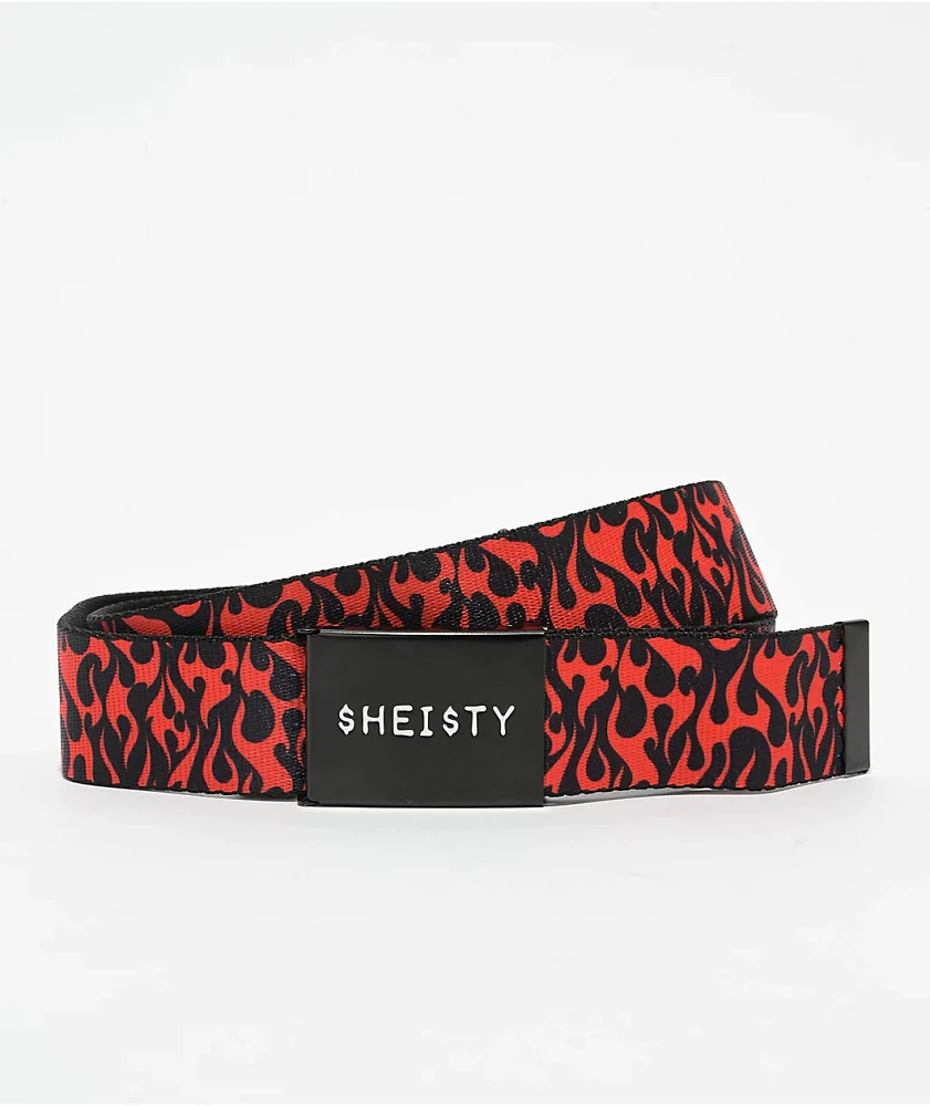 Sheisty Fireball Black & Red Web Belt