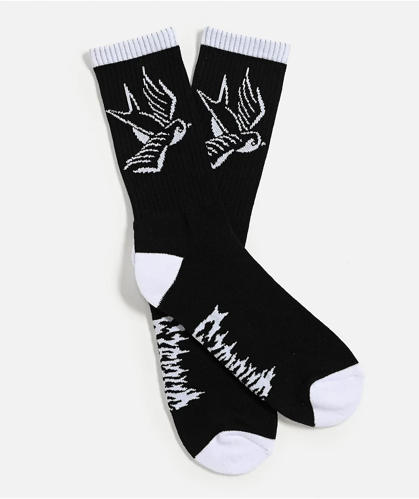Sheisty Swallow Black Crew Socks