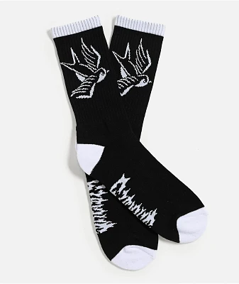 Sheisty Swallow Black Crew Socks
