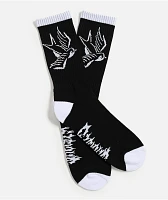 Sheisty Swallow Black Crew Socks