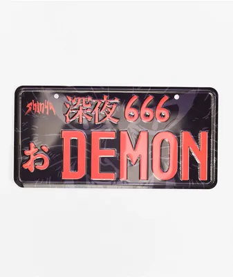 Shinya Demon Black License Plate