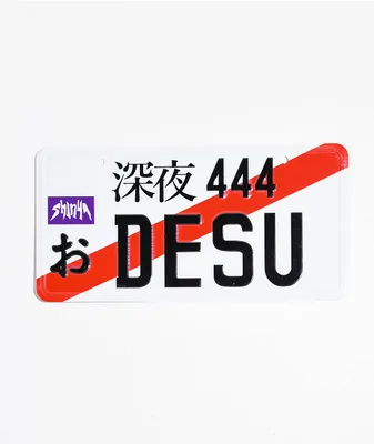Shinya Desu White License Plate