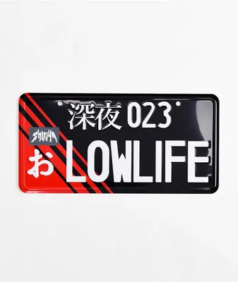 Shinya Lowlife Black License Plate