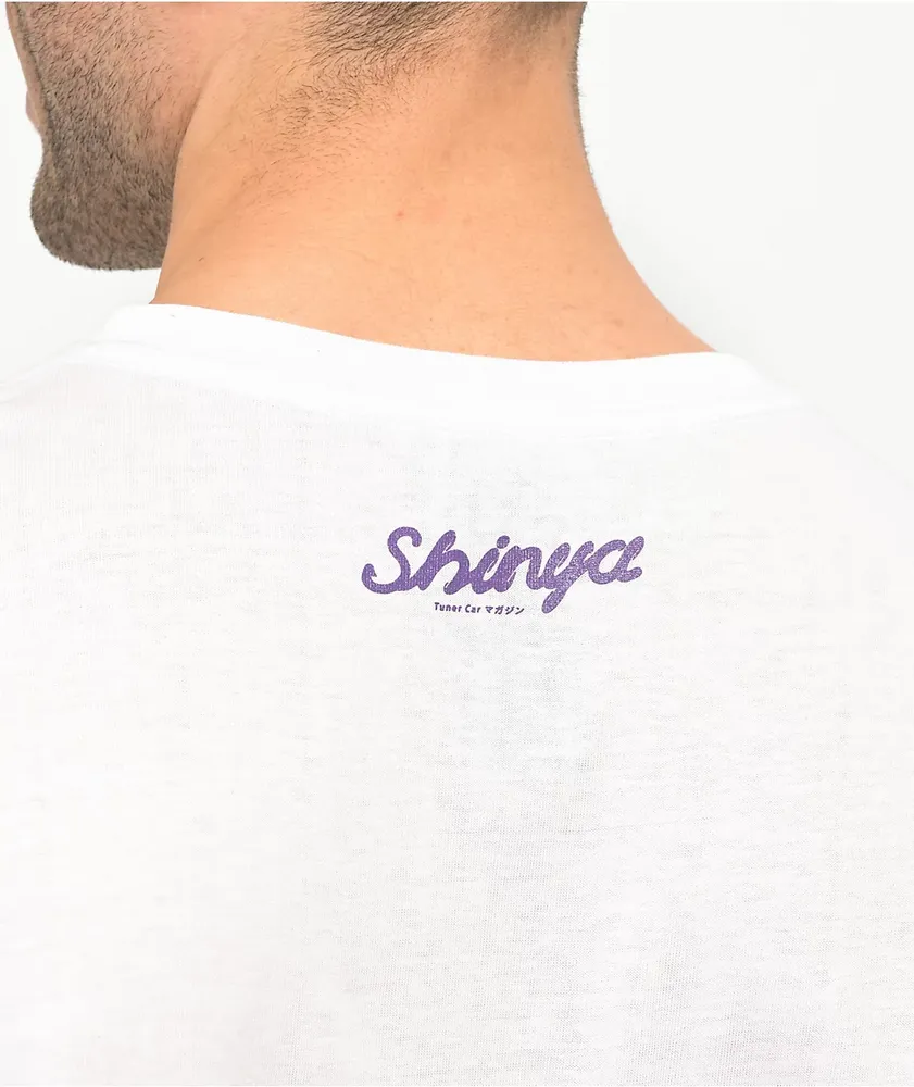 Shinya Mag White Long Sleeve T-Shirt