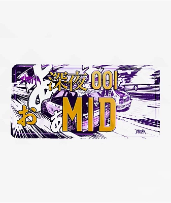 Shinya Mid Purple, White & Gold License Plate