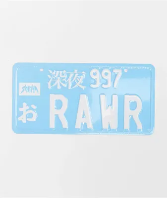 Shinya RAWR Blue License Plate