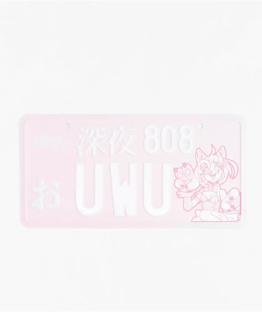 Shinya UWU Pink License Plate 