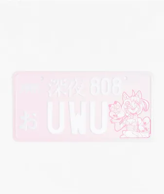 Shinya UWU Pink License Plate 