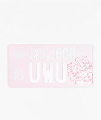 Shinya UWU Pink License Plate
