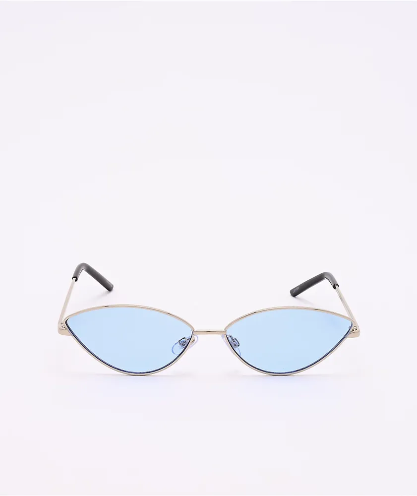 Silver & Blue Cateye Sunglasses