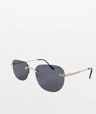 Silver & Smoke Frameless Pilot Sunglasses