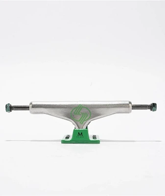 Silver M-Class Hollow Polished Silver & Green 8.5" Skateboard Truck