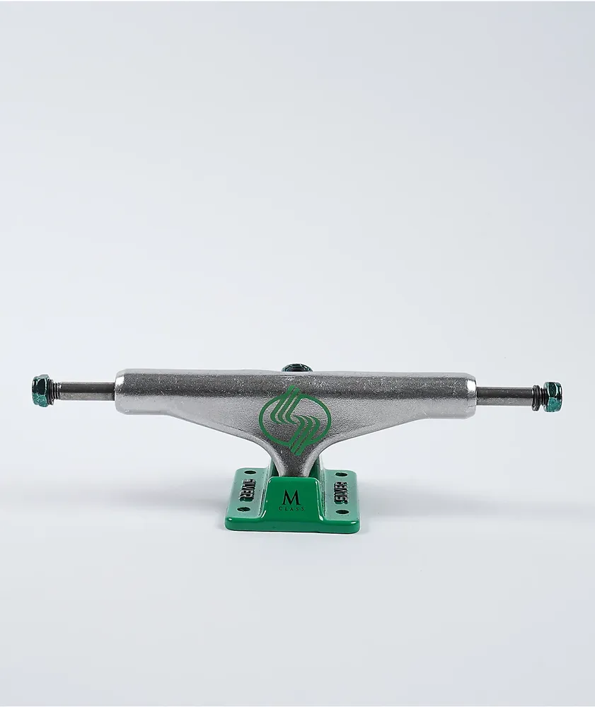 Silver M-Class Raw 8.5" Polished Green Skateboard Truck