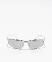 Silver Mirror Semi-Rimless Sunglasses