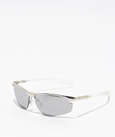 Silver Mirror Semi-Rimless Sunglasses