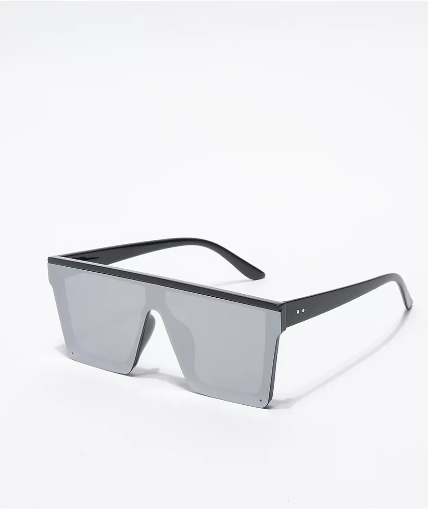 Silver Mirror Shield Sunglasses