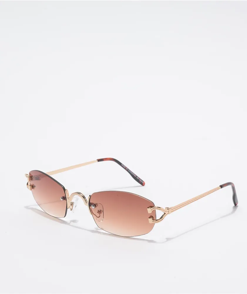 Max Mara Slim Oval Sunglasses in Metallic | Lyst