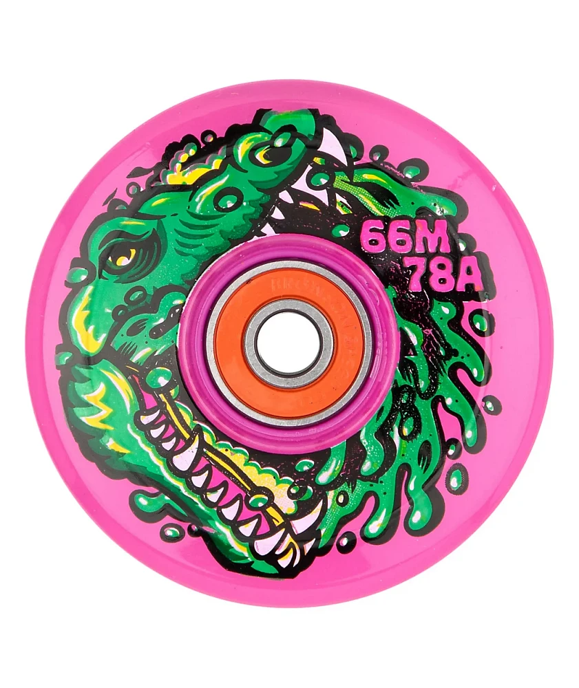 Slime Balls Light Ups LED Swamp Spew OG 66mm 78a Slime Pink Cruiser Skateboard Wheels