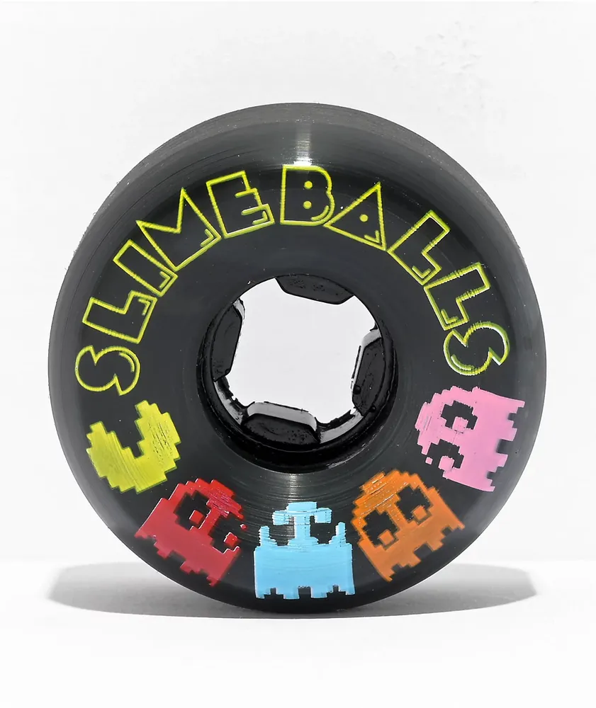 Slime Balls Pac-Man Vomit Mini 54mm 97a Black Skateboard Wheels