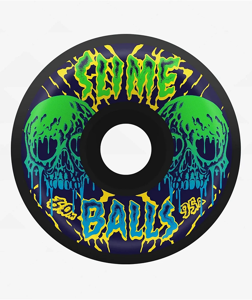 Slime Balls Skull Vomits 60mm 95a Black Skateboard Wheels