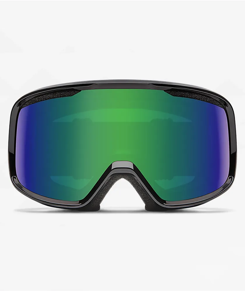 Smith Frontier Black & Green Sol-X Mirror Snowboard Goggles