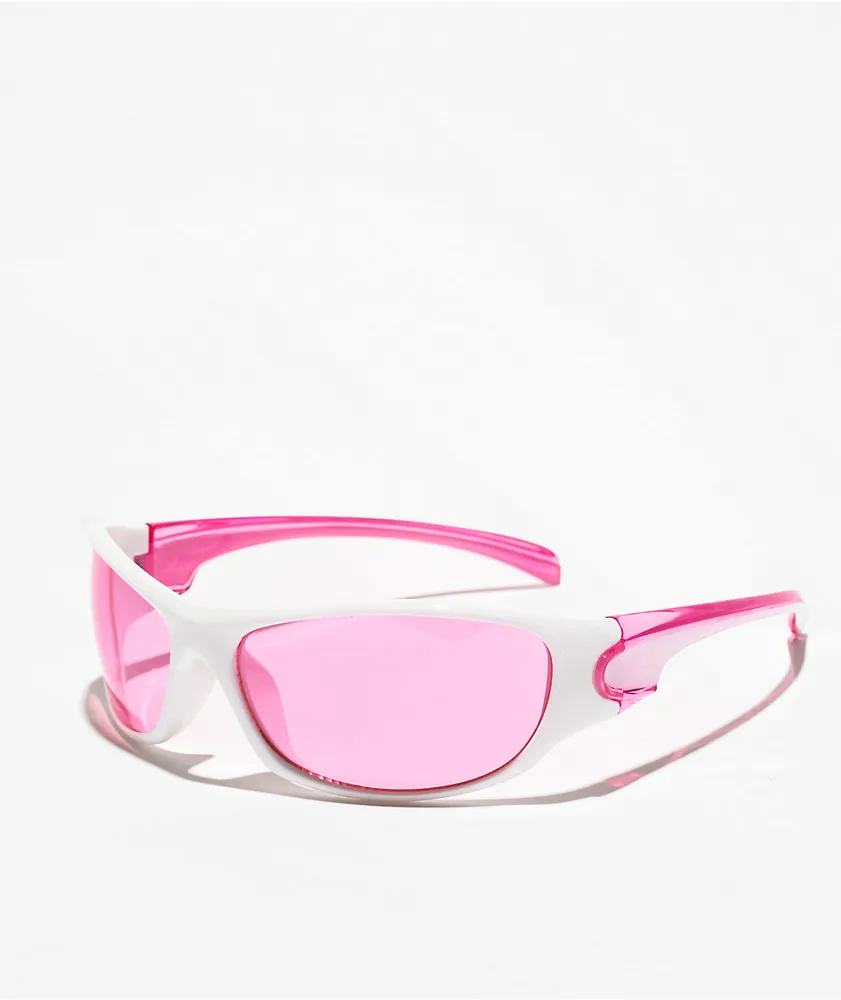 Eyeking Speedster Pink & White Wrap Sunglasses