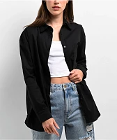 Spicy Chix Black Oversize Long Sleeve Button Up Shirt