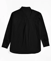 Spicychix Black Oversize Long Sleeve Button Up Shirt