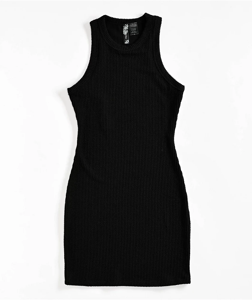 Spicychix Black Ribbed Bodycon Dress