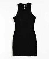 Spicychix Black Ribbed Bodycon Dress
