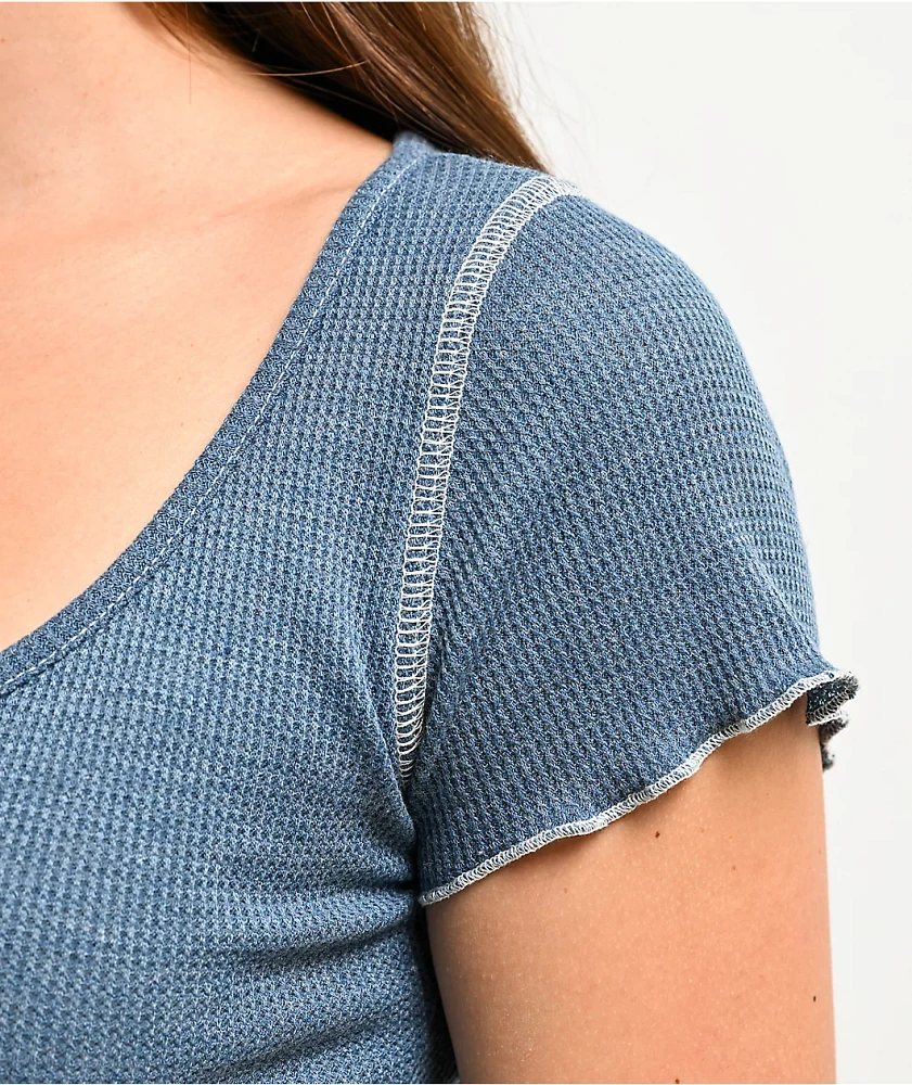 Spicychix Blue Woven Notch Top