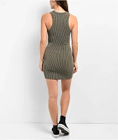 Spicychix Olive Ribbed Bodycon Dress