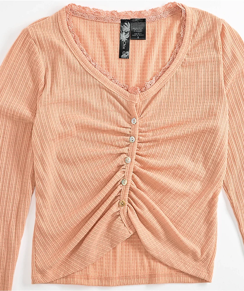 Spicychix Pink Button Up Long Sleeve Top