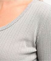 Spicychix Pointelle Grey Sweater