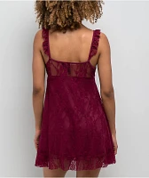 Spicychix Posie Burgundy Lace Dress