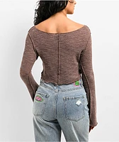 Spicychix Slub Brown Long Sleeve Top