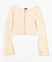 Spicychix Slub Cream Long Sleeve Top