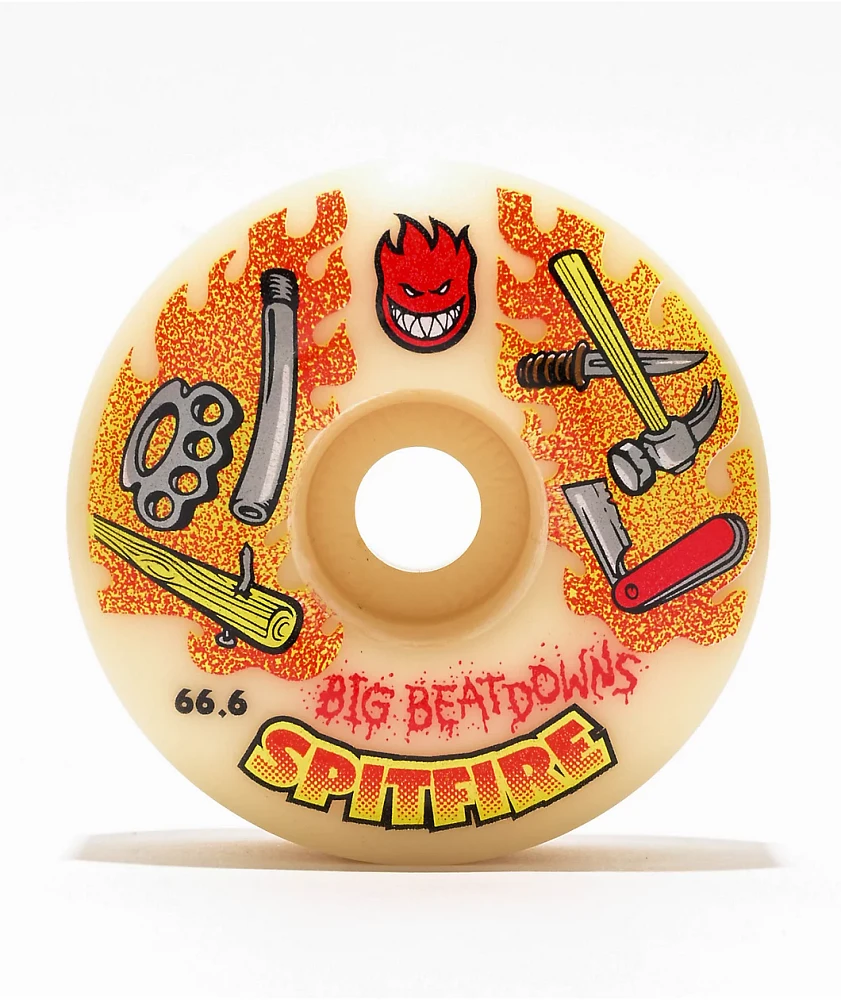 Spitfire Big Beatdowns Formula Four 66.6mm 99a White Classic Skateboard Wheels